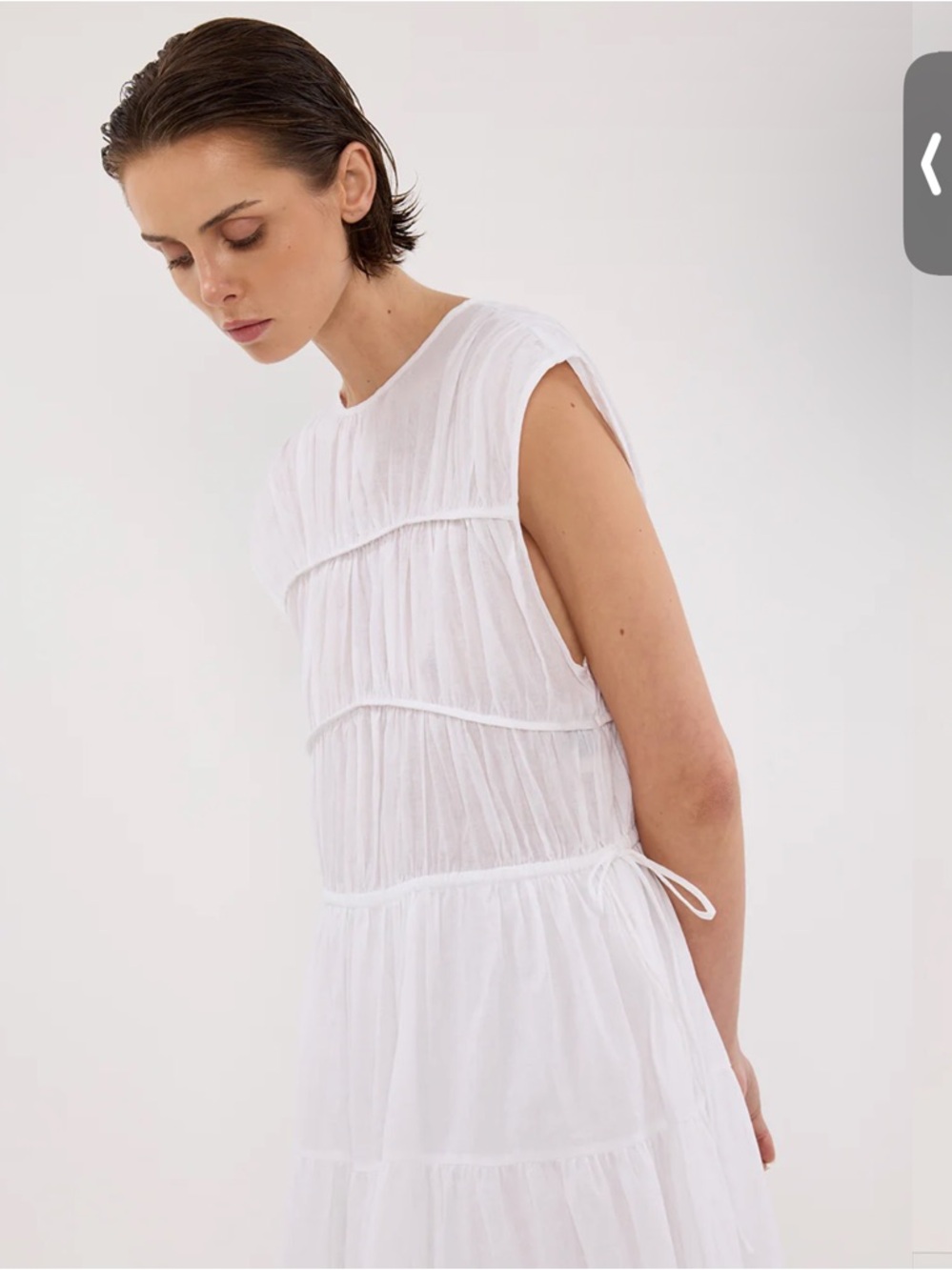 DISSH White Tiered Maxi Cotton Dress - Picture 2 of 9